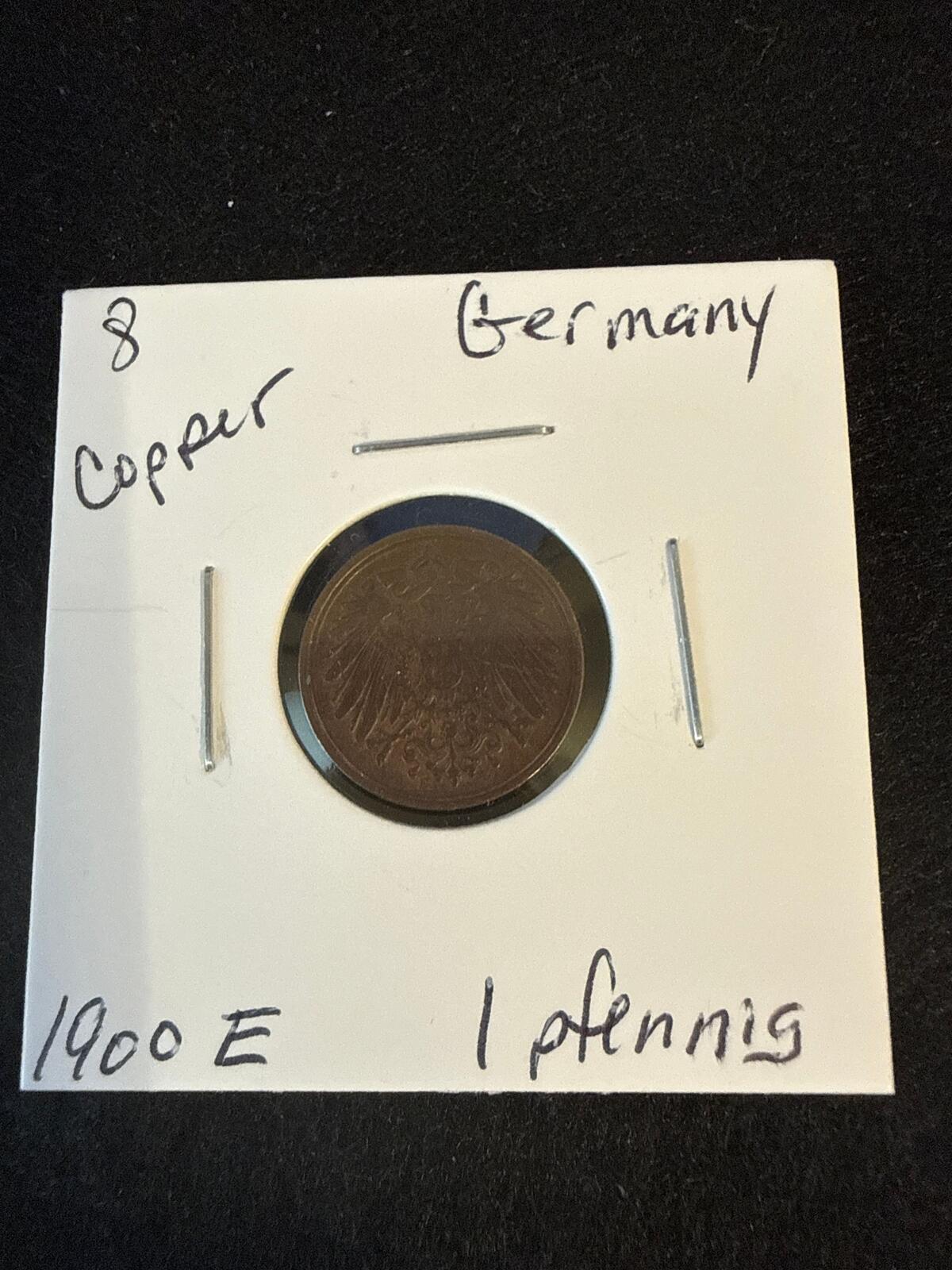 1900-E Germany 1 pfennig Copper