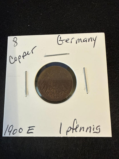1900-E Germany 1 pfennig Copper