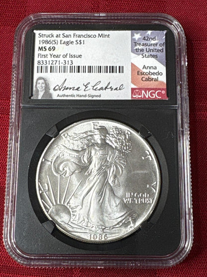 1986(S) Eagle $1 MS-69 NGC#8331271-313
