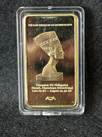 1 oz Gold Plated Commemorative Bar "Cleopatra" - MD26030012