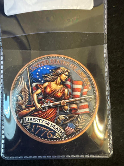 Colorized USA Liberty or Death 1 oz .999 fine Copper Round