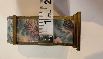 Vintage Mini Linden Quartz Floral Desk Alarm Clock Taiwan Gold Tone Untested