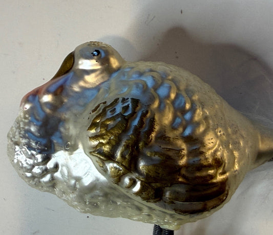 Vintage German Glass Turkey Ornament Clip-On Feather Tail 1950s – alternate product view 2 of 11