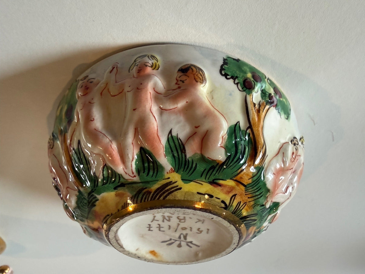 Italian Capodimonte-Style Mini Pitcher & Bowl – Putti & Gilt — product photograph 10