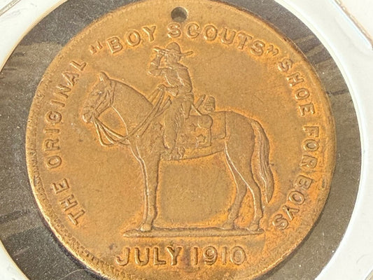 Vintage Original Boy Scout Shoe Advertising Medal Token July 1910 Boy Scouts