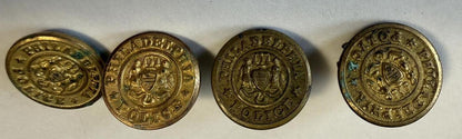 Lot of 4 Vintage Philadelphia Police Uniform Buttons Brass Superior Quality