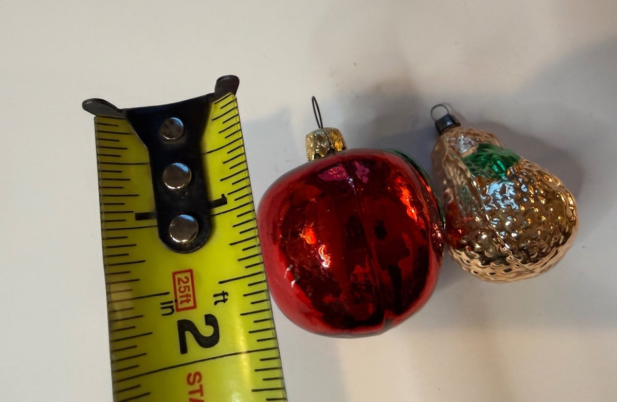 2 Vintage West Germany Glass Fruit Christmas Ornaments Apple Pear – alternate product view 8 of 9