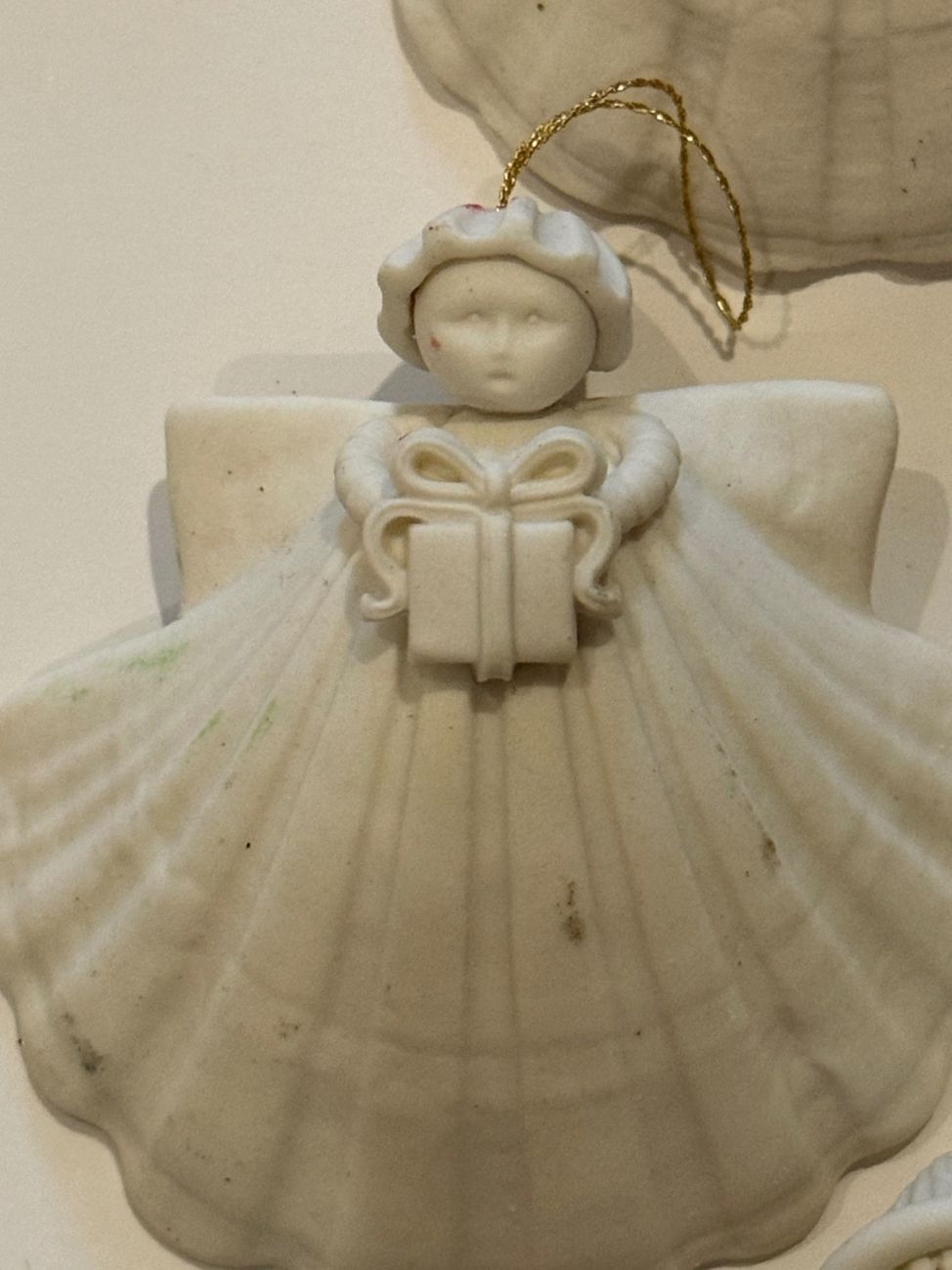 Margaret Furlong Shell Angel Ornaments Lot of 4 Bisque Porcelain 1984-1998 – alternate product view 4 of 14