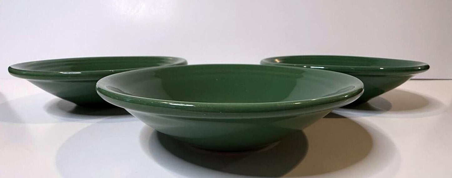 Anfora Mexico Green Stoneware Soup Cereal Bowls Set of 3 Restaurant Ware 2011