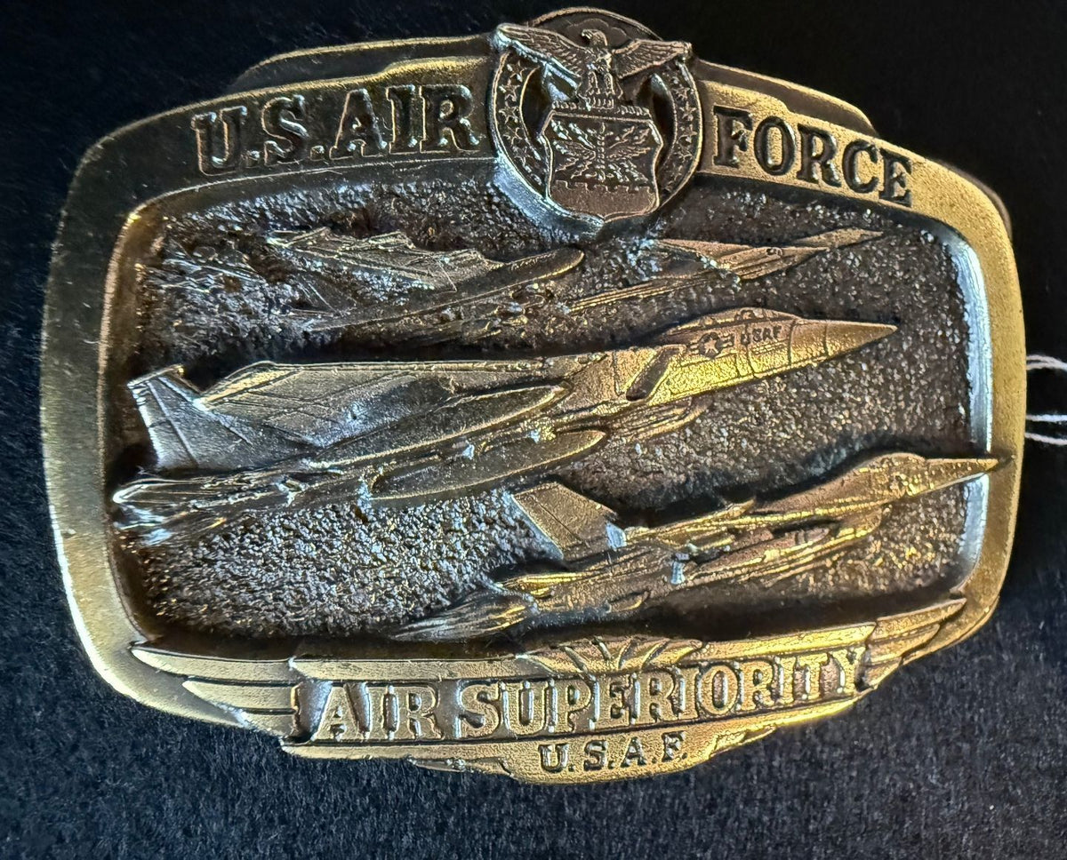 Vintage 1983 USAF Air Superiority Fighter Jet Belt Buckle #1073 – alternate product view 2 of 9