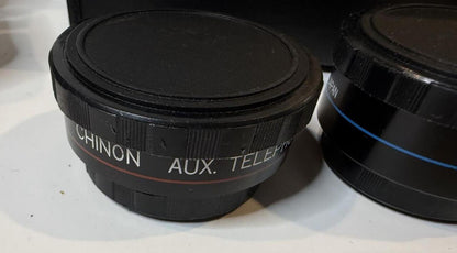Vintage Chinon AUX Telephoto & Wide Angle Lens Set + Star-D 1.5X Tele Lens Japan