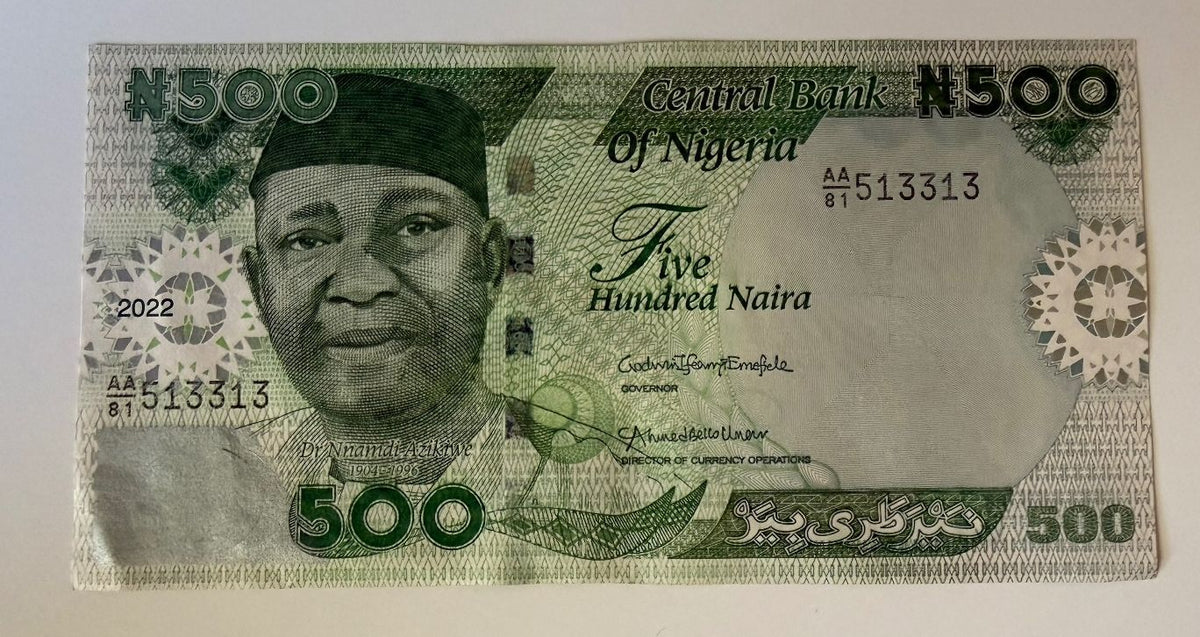 Nigeria 2022 500 Naira P-48a Nnamdi Azikiwe Oil Rig Banknote - 165