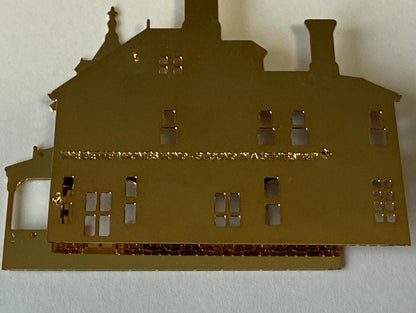 1987 Better Homes Fund Second Series Victorian House Christmas Ornament Metal