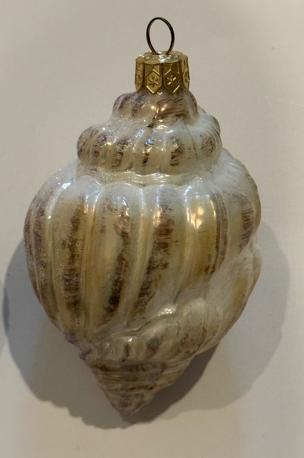 Vintage Poland Glass Seashell Christmas Ornaments Conch Spiral Shell Set 2 – alternate product view 3 of 9