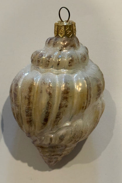 Vintage Poland Glass Seashell Christmas Ornaments Conch Spiral Shell Set 2 – alternate product view 3 of 9
