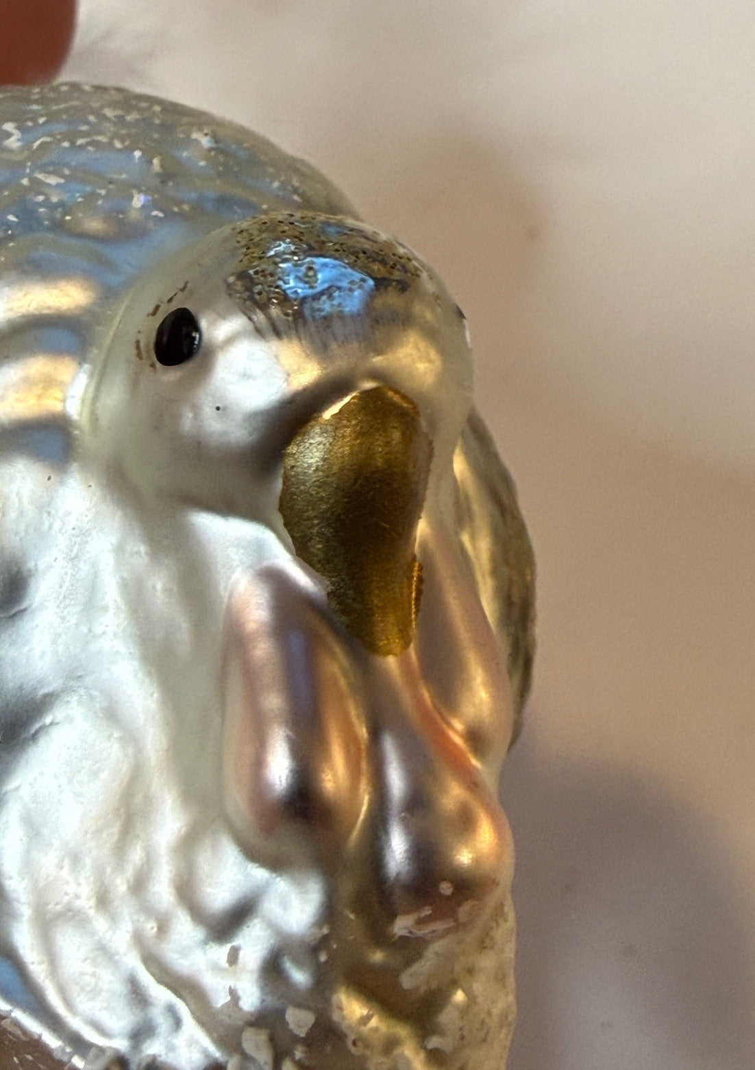 Vintage German Glass Turkey Ornament Clip-On Feather Tail 1950s – alternate product view 4 of 11