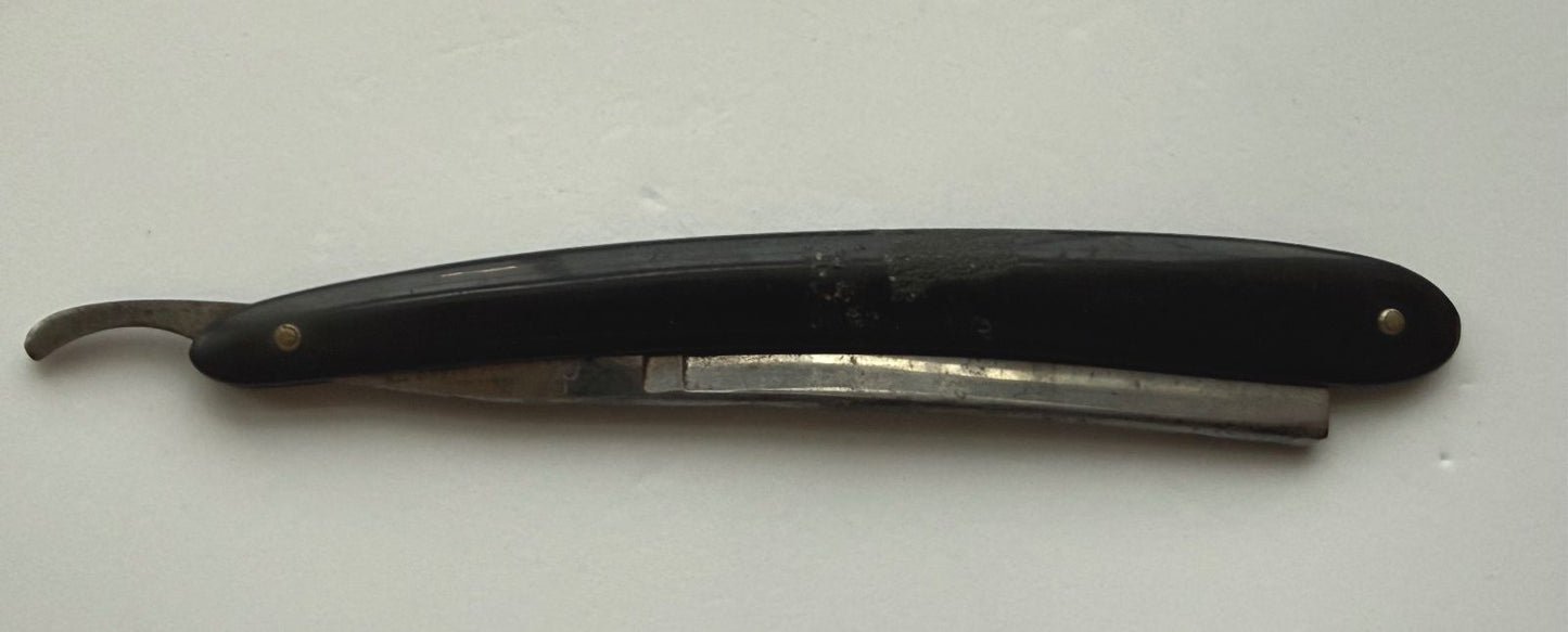 Vintage Robert Klaas Solingen Germany Straight Razor Carbon Steel Black Handle