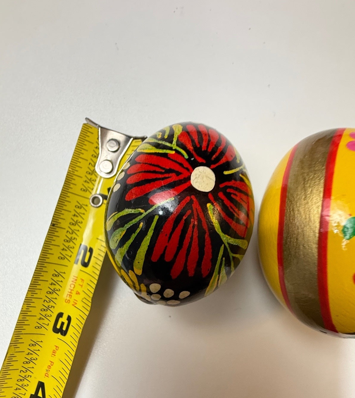Vintage Kashmiri Papier Mache Floral Eggs Hand Painted India Set of 2 – alternate product view 8 of 8