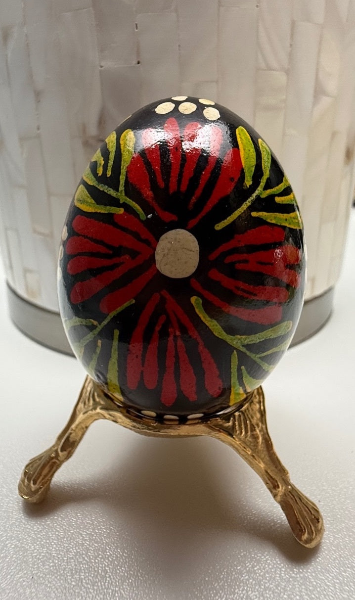 Vintage Kashmiri Papier Mache Floral Eggs Hand Painted India Set of 2 – alternate product view 3 of 8