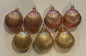 Vintage Colombia Glass Shell Christmas Ornaments Pink Gold Glitter Lot of 7