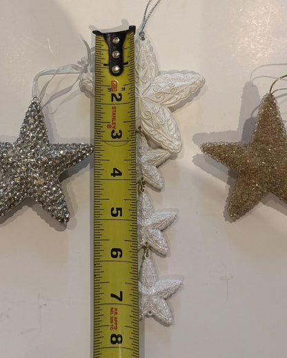 Set of 3 Sparkling Star Christmas Ornaments – Rhinestone, Beaded & Cascading – alternate product view 5 of 7