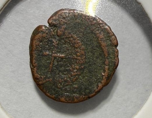 Ancient Roman Arcadius AE4 Bronze Coin c. 388-395 AD Chi-Rho Likely - 2472