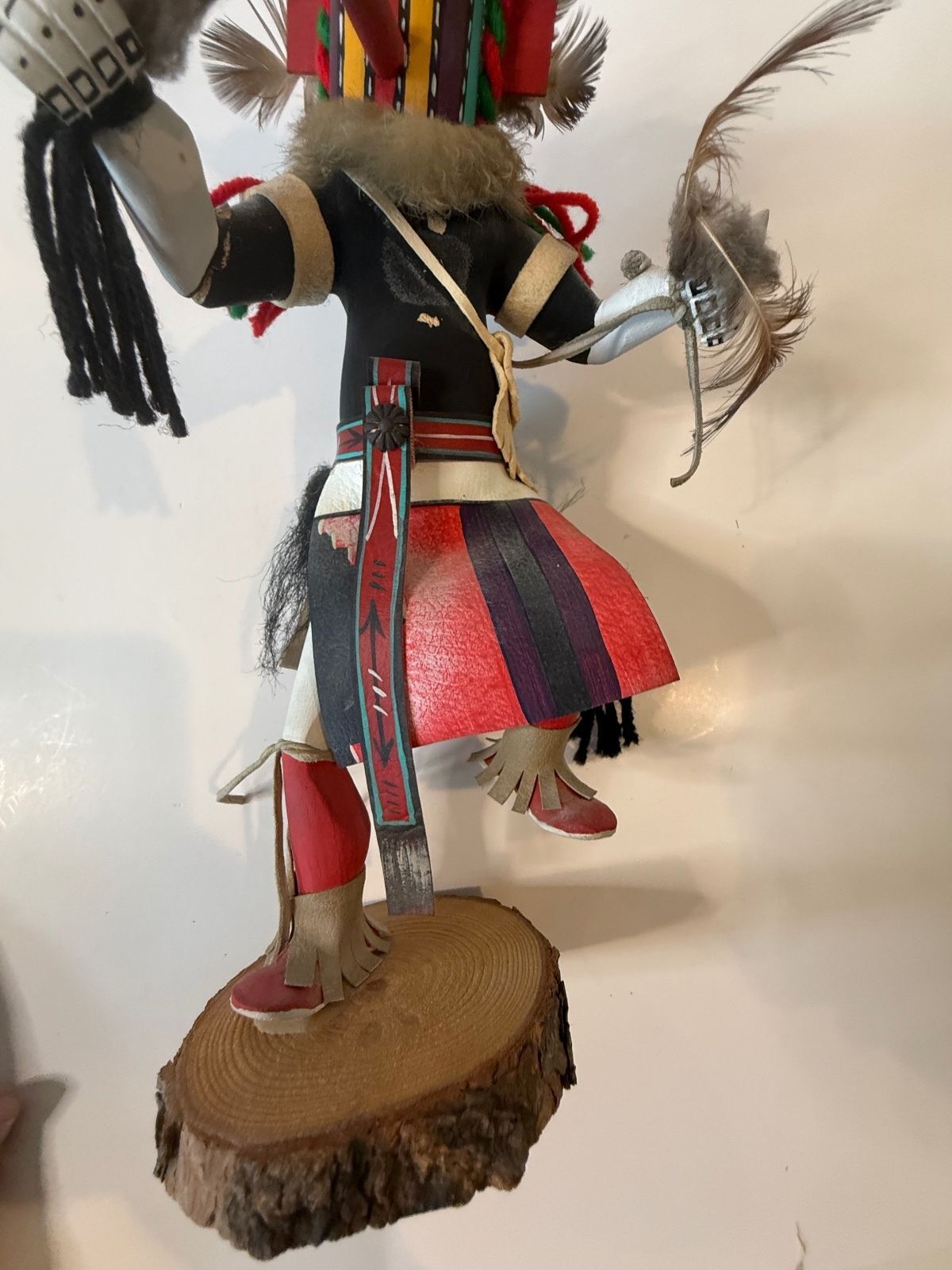 Signed Helene & Haviat Spencer Hopi Kachina Doll 12” Feathered Katsina