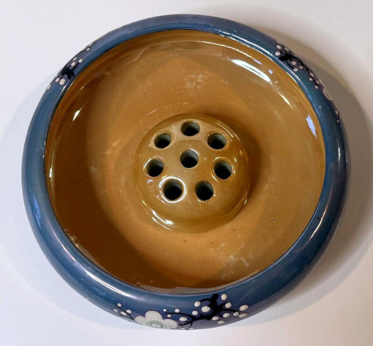 Vintage Japanese Ikebana Flower Arranging Bowl with Removable Flower Frog
