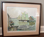 Vintage Signed Limited Edition Maritime Lithograph 69/325 Schooner Harbor COA