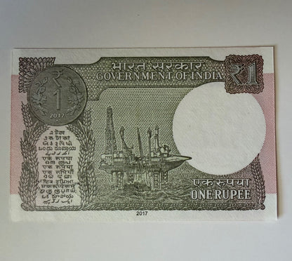 India 2017 1 Rupee Banknote P-117c Shaktikanta Das Government Issue UNC/AU - 171