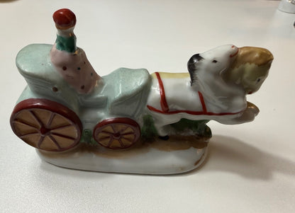 Vintage Occupied Japan Horse Carriage Figurine Hand Painted Porcelain – alternate product view 2 of 9