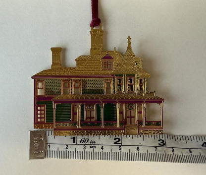 1987 Better Homes Fund Second Series Victorian House Christmas Ornament Metal