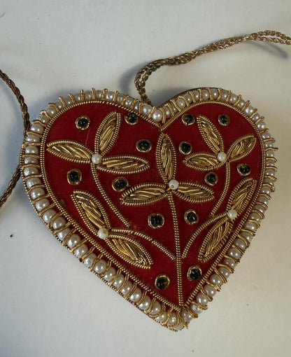 Vintage Handcrafted Christmas Ornament Lot – 9 Pieces – Beaded, Embroidered