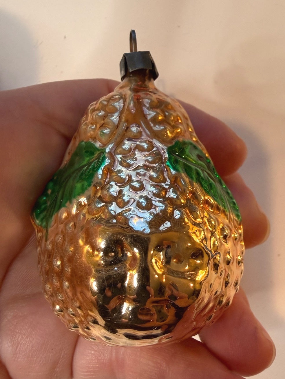 2 Vintage West Germany Glass Fruit Christmas Ornaments Apple Pear – alternate product view 5 of 9