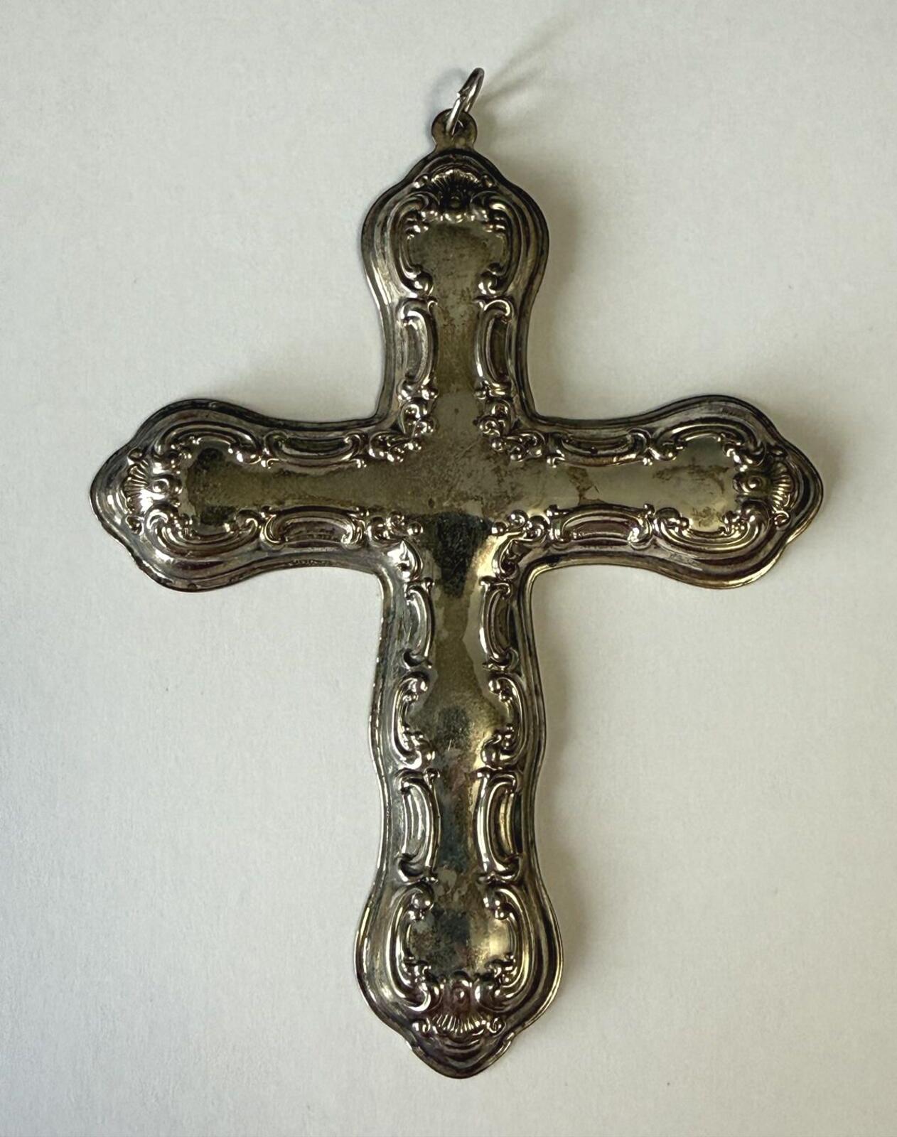 Gorham Sterling Silver Cross Christmas Ornament 1999 Strasbourg Pattern 26.9 g