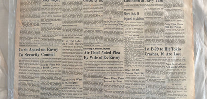 1945 Philadelphia Inquirer WWII Newspaper July 9 Tokyo Raids Japan Original – alternate product view 3 of 3