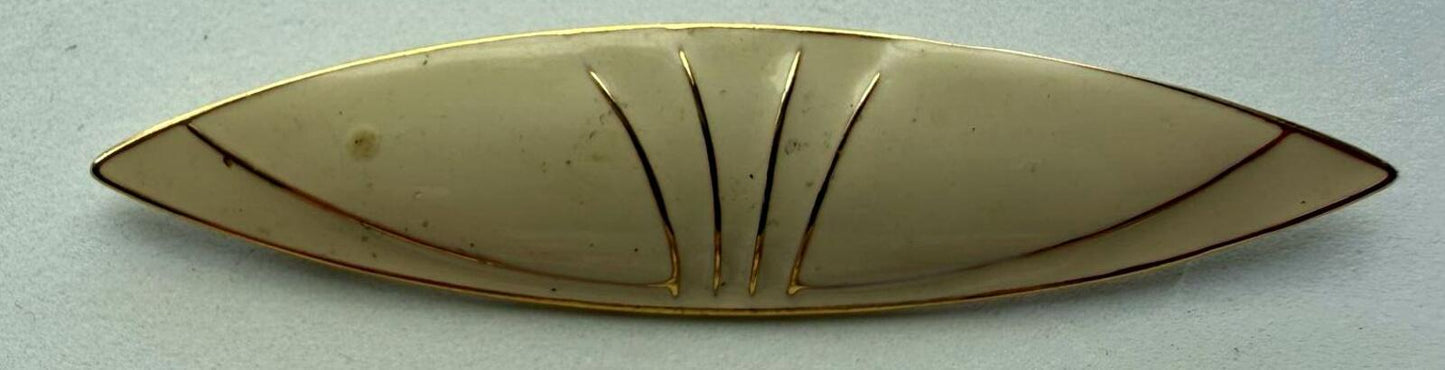 Vintage Brooch Lot 3 Gold Tone Floral Leaf Mid Century Modern