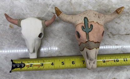 Vintage 1992 Southwest Desert Pottery Set Cactus Longhorn Art 7pcs