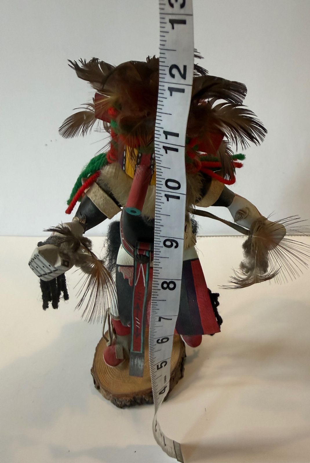 Signed Helene & Haviat Spencer Hopi Kachina Doll 12” Feathered Katsina