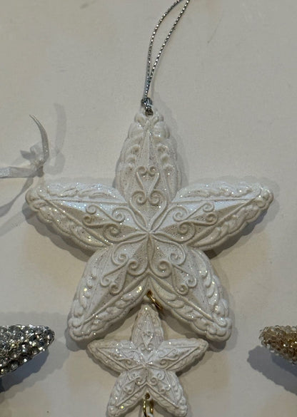 Set of 3 Sparkling Star Christmas Ornaments – Rhinestone, Beaded & Cascading – alternate product view 4 of 7