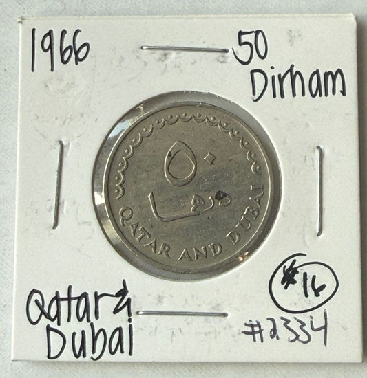 1966 Qatar & Dubai 50 Dirhams Coin — product photograph 1
