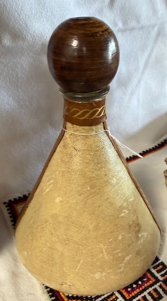 Vintage Fausto Contini Genuine Leather Sailing Ship Decanter – Florence, Italy – alternate product view 5 of 9
