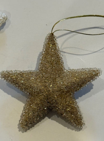 Set of 3 Sparkling Star Christmas Ornaments – Rhinestone, Beaded & Cascading – alternate product view 3 of 7