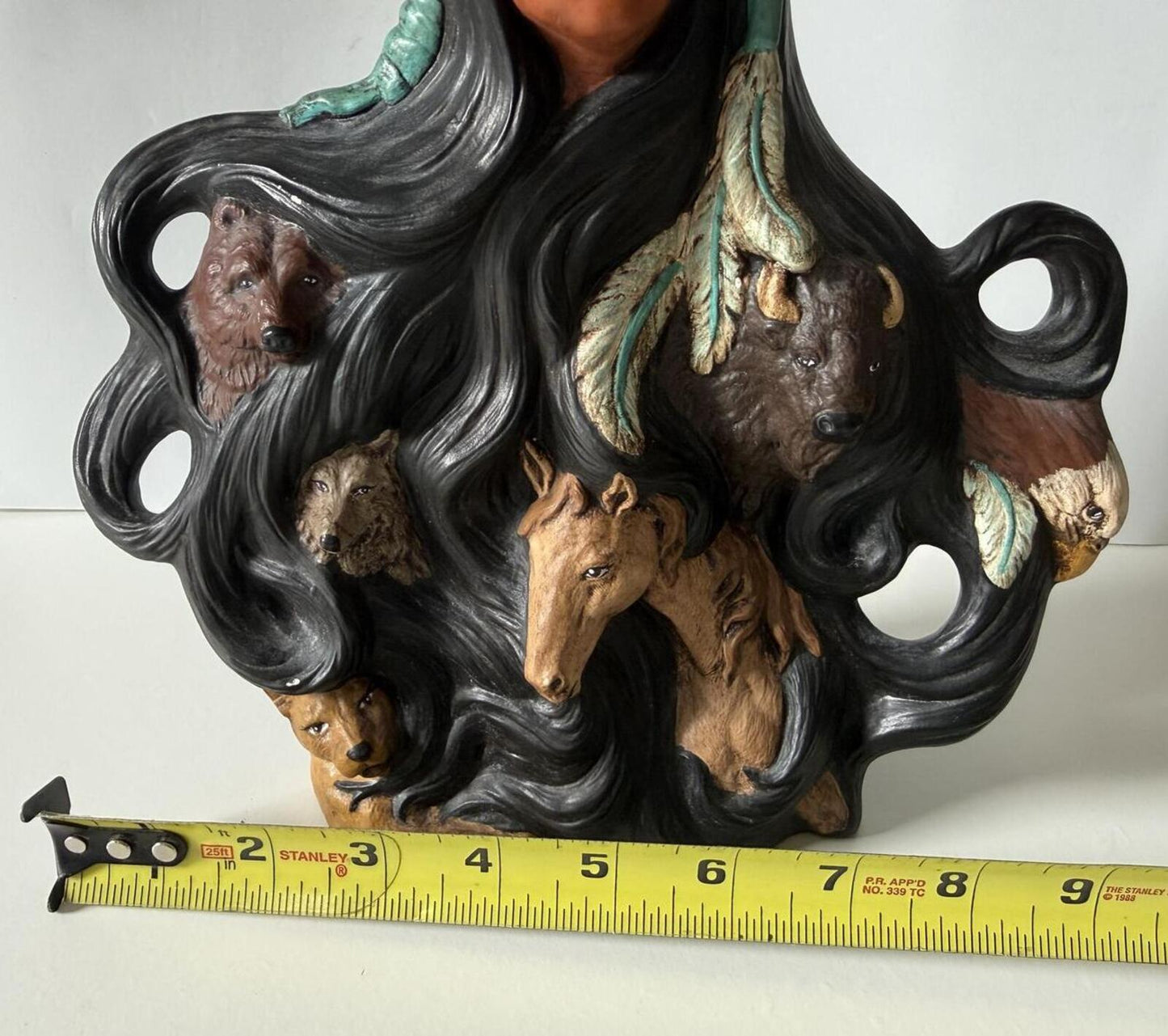 Vintage Southwestern Native American Spirit Animals Sculpture Wolf Buffalo Eagle