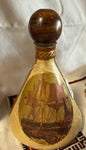 Vintage Fausto Contini Genuine Leather Sailing Ship Decanter – Florence, Italy
