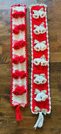 Vintage Handmade Crochet Christmas Bell Pull Wall Hangings Bells Bows Set of 2
