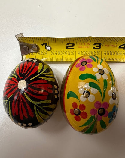Vintage Kashmiri Papier Mache Floral Eggs Hand Painted India Set of 2 – alternate product view 6 of 8