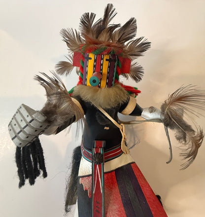 Signed Helene & Haviat Spencer Hopi Kachina Doll 12” Feathered Katsina