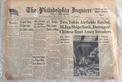 1945 Philadelphia Inquirer WWII Newspaper July 9 Tokyo Raids Japan Original