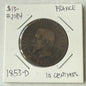 1853-D France 10 Centimes Coin — product photograph 1